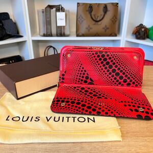 Louis Vuitton Monogram Kusama Waves Insolite Wallet Red - Limited Edition